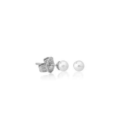 Pendientes Majorica Mujer Plata y Perla 4 mm 00320.01.2.000.701.1