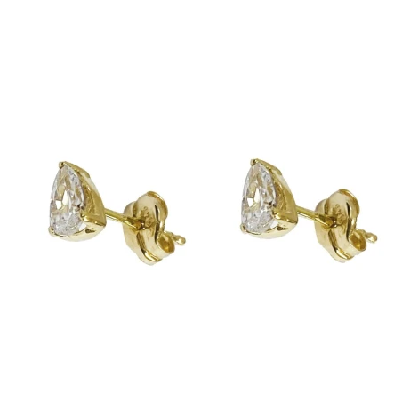 Pendientes Lágrima Oro Amarillo y Circonita 6412419P