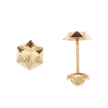 Pendientes Clavos Tallados Oro Amarillo Mujer 0491043P