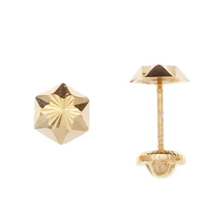 Pendientes Clavos Tallados Oro Amarillo Mujer 0491046P