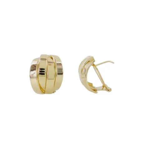 Pendientes Omega 4 Franjas Lisas Oro Amarillo 0554336P2