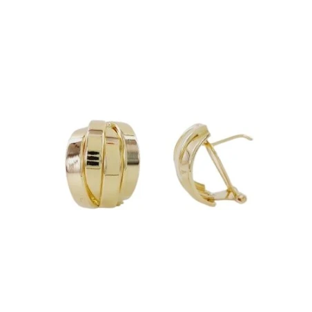 Pendientes Omega 4 Franjas Lisas Oro Amarillo 0554336P2