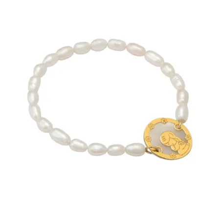 Pulsera Niña Oro Amarillo y Perlas 1420041PUP