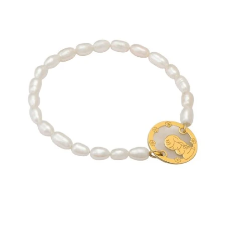 Pulsera Niña Oro Amarillo y Perlas 1420041PUP