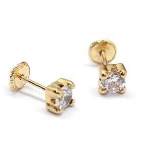 Pendientes Garra Oro Amarillo y Circonita 2mm 0498931P