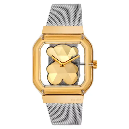 Reloj TOUS D- Bear Party Plateado y Dorado Analógico Mujer 3000143500