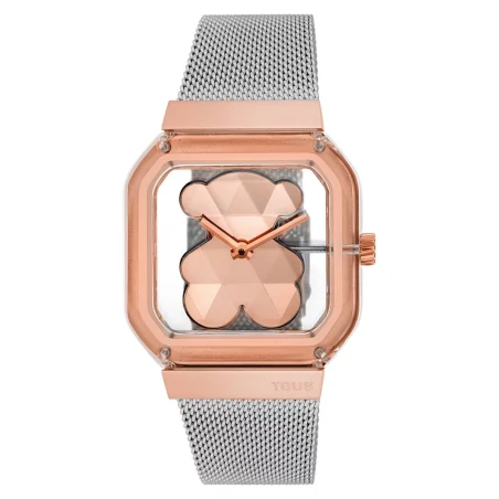 Reloj TOUS D- Bear Party Plateado y Rosado Analógico Mujer 3000143600