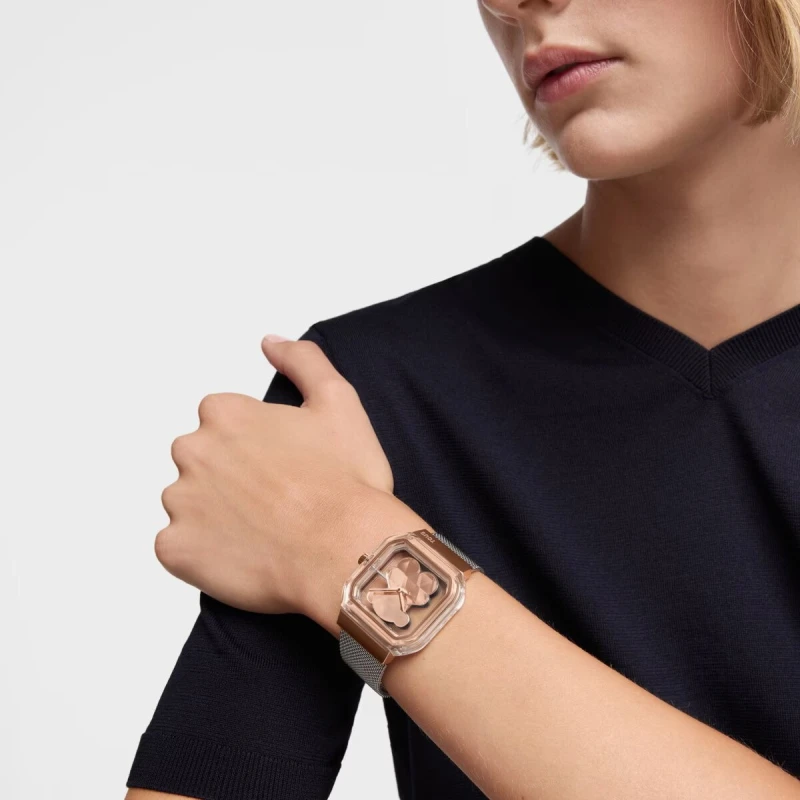 Reloj TOUS D- Bear Party Plateado y Rosado Analógico Mujer 3000143600