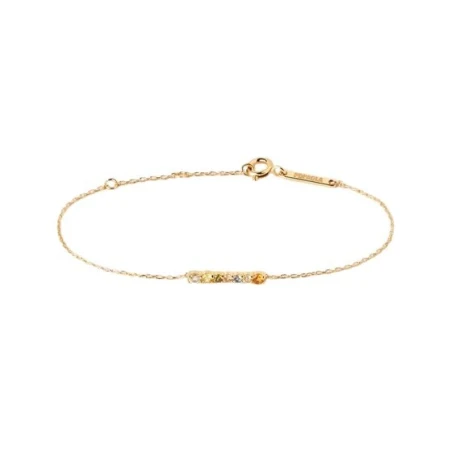 Pulsera PdPaola Rainbow Plata Baño Oro y Circonitas Multicolor PU01-788-U