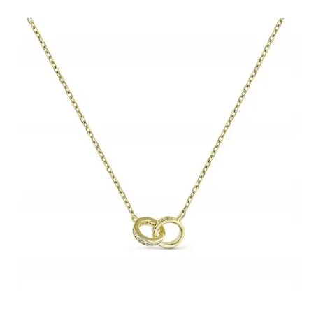 Gargantilla Itemporality Aros Entrelazados Plata Baño Oro y Circonitas SNL-201-143-UU