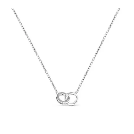 Gargantilla Itemporality Aros Entrelazados Plata Baño Rodio y Circonitas SNL-101-143-UU