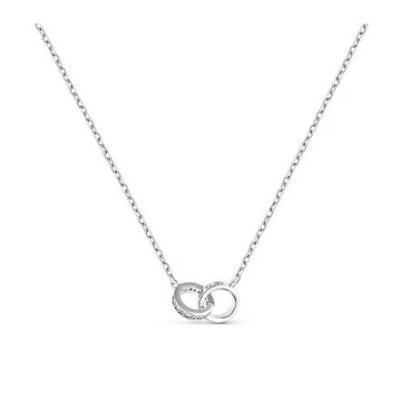 Gargantilla Itemporality Aros Entrelazados Plata Baño Rodio y Circonitas SNL-101-143-UU