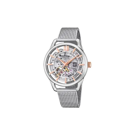 Reloj Festina Skeleton Mujer Plateado y Rosado Automático F20627/1