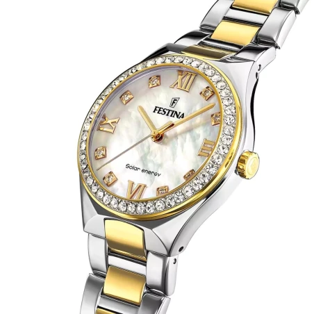 Reloj Festina Solar Energy Plateado y Dorado Mujer F20659/1