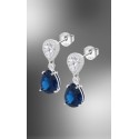Pendientes Lotus Silver Colors Plata, Circonitas Blancas y Azul LP3788-4/2