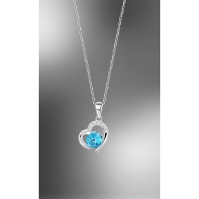 Gargantilla Lotus Silver Colors Corazón Circonita Azul... 2