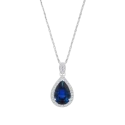 Gargantilla Lotus Silver Plata y Circonitas blancas y Azul LP3789-1/2