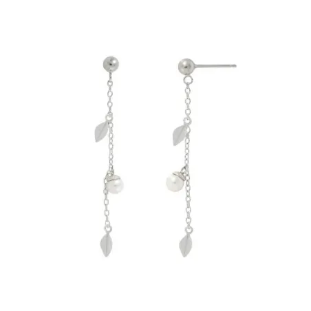 Pendientes Majorica Plata Baño Rodio y Perla Blanca 4mm 16583.01.2.E00.000.1