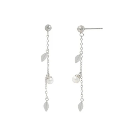 Pendientes Majorica Plata Baño Rodio y Perla Blanca 4mm 16583.01.2.E00.000.1