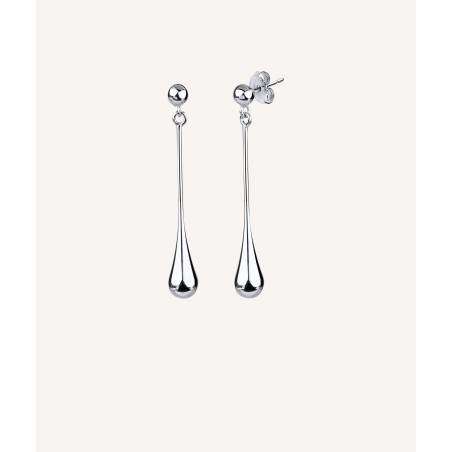 Pendientes Vidal&Vidal Largos Gotas Baño Plata Q2196D