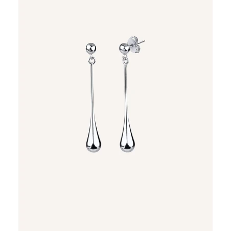 Pendientes Vidal&Vidal Largos Gotas Baño Plata Q2196D