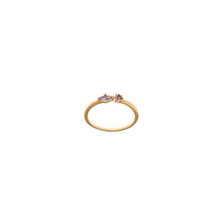 Anillo Salvatore Plata Baño Oro y Circonitas Tanzanita y Amatista 272S0020