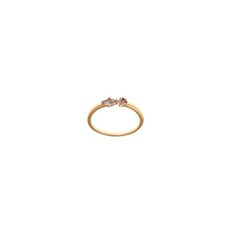 Anillo Salvatore Plata Baño Oro y Circonitas Tanzanita y Amatista 272S0020
