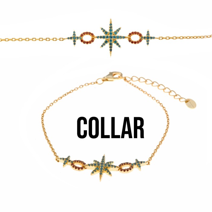 Collar Salvatore Círculos y Estrella Plata Baño...