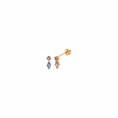 Pendientes Salvatore Plata Baño Oro y Circonitas Tanzanita y Amatista 272A0034