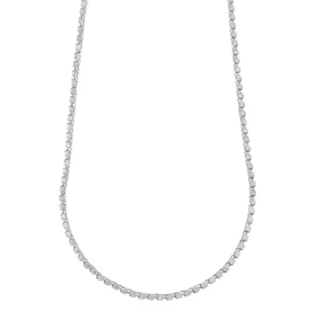Collar Salvatore Plata Baño Rodio y Circonitas Blancas 136C0410