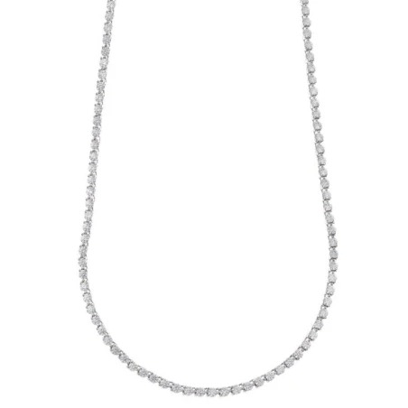 Collar Salvatore Plata Baño Rodio y Circonitas Blancas 136C0410