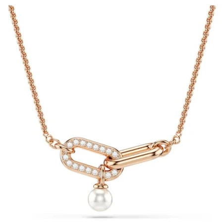 Gargantilla Swarovski Constella Baño Rosado, Cristales Blancos y Perla 5728589