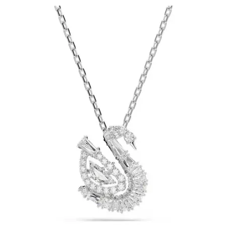 Gargantilla Swarovski Swan Baño Rodio y Cristales Blancos 5732412