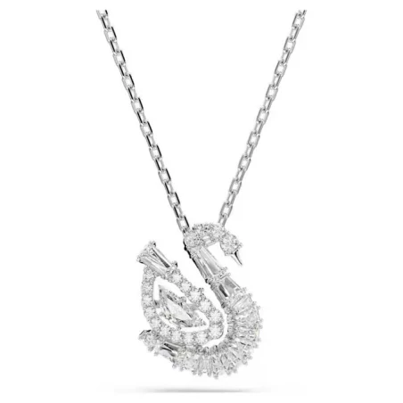 Gargantilla Swarovski Swan Baño Rodio y Cristales Blancos 5732412