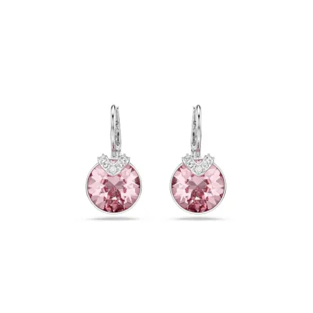 Pendientes Swarovski Bella Plata Baño Rodio y Cristal Rosa 5734235