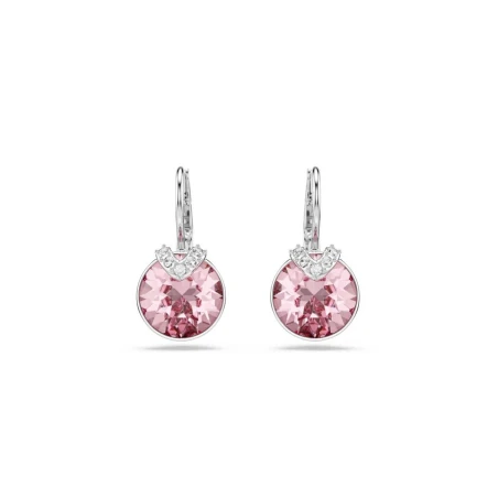 Pendientes Swarovski Bella Plata Baño Rodio y Cristal Rosa 5734235
