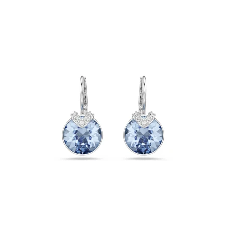 Pendientes Swarovski Bella Plata Baño Rodio y Cristal Azul 5734234