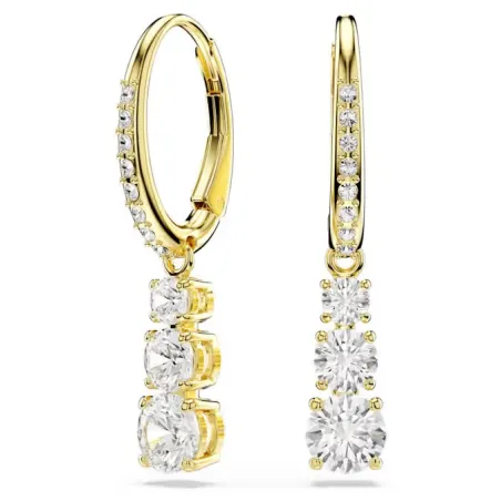 Pendientes Swarovski Stilla Attract Baño Oro y Cristales Blancos 5723300