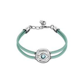 Pulsera UNOde50 Ser Intuitiva Cuero Turquesa y Baño Plata...
