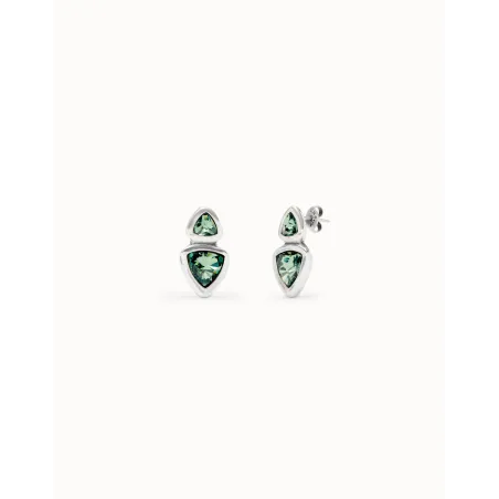 Pendientes UNOde50 Ser Camaleónica Baño Plata y Cristales Verdes PEN0982VRDMTL0U
