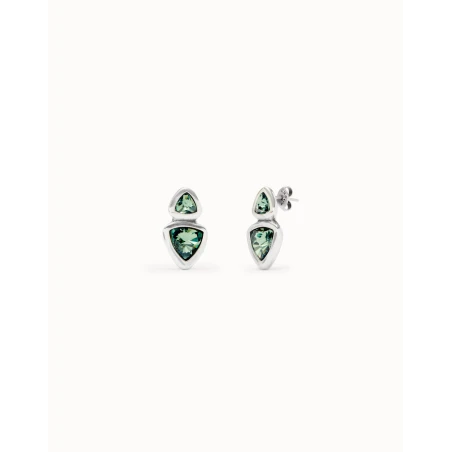 Pendientes UNOde50 Ser Camaleónica Baño Plata y Cristales Verdes PEN0982VRDMTL0U
