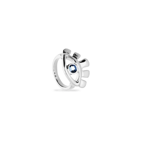 Anillo UNOde50 Ser Intuitiva Ojo Baño Plata y Cristal Azul ANI0855AZUMTL