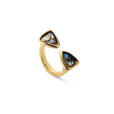 Anillo UNOde50 Ser Camaleónica Baño Oro y Cristales Multicolor ANI0834MCLORO