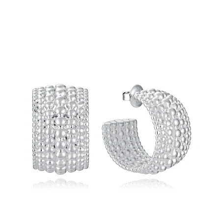 Pendientes Anchos Viceroy Fahshion Laura Escanes Bolas Acero Baño Plata 14317E01000