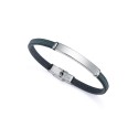 Pulsera Viceroy Fashion Eco Hombre Piel vegana Negra y Verde y Acero Reciclado 75344P01016