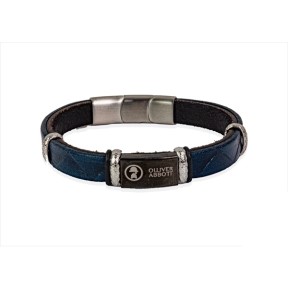 Pulsera Olliver Abbott Piel Vegana Azul y Acero 35PP03238A