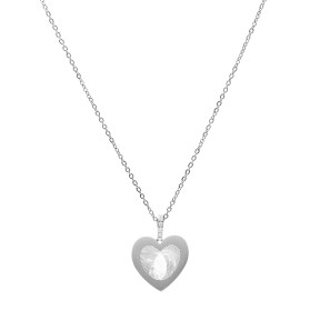 Gargantilla Emotion Corazón Acero Baño Rodio EMACCLCUB3