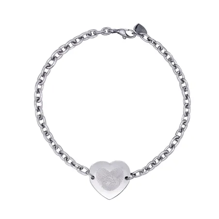 Pulsera Emotion Corazón Acero Baño Rodio EMACBRCUB3
