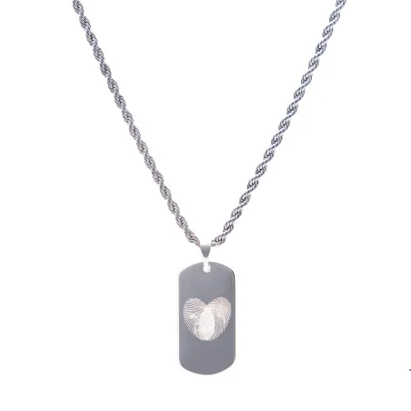 Gargantilla Emotion Acero Chapa Corazón Hombre EMACCLTACUB