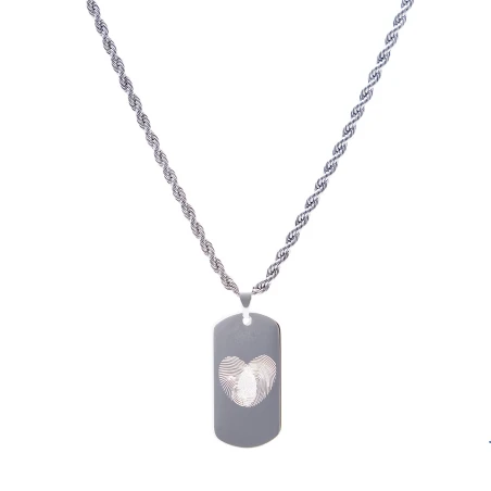 Gargantilla Emotion Acero Chapa Corazón Hombre EMACCLTACUB